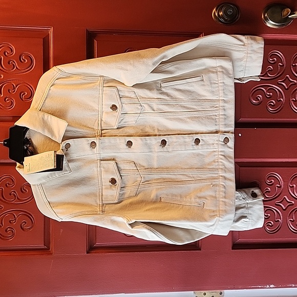 Pendleton Point Collar Long Sleeve Pocketed Demin Wool Blend Trucker Jacket L - Picture 5 of 6